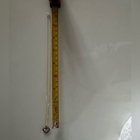 Heart 14k Necklace - 18” - Heart has Rubies/Diamonds - Picture 7 of 7